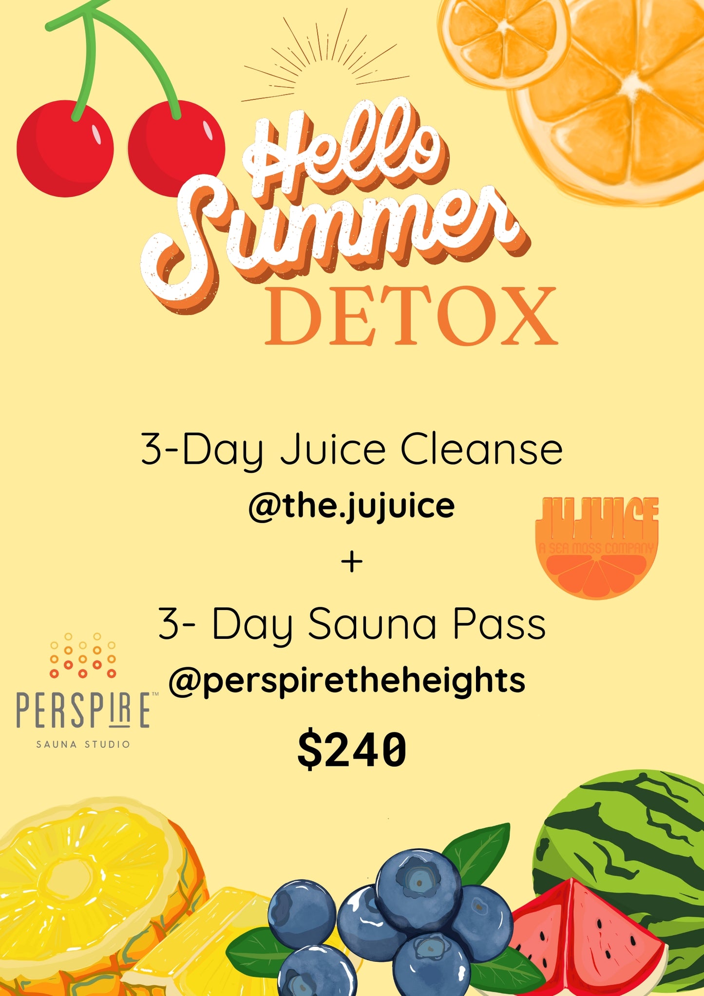 3 Day Cleanse with 3 Day Sauna Pass
